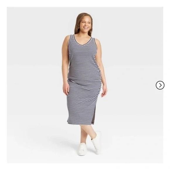 ✨A New Day Women's Rib Knit Side Ruched Sz 2X Dress✨ - Picture 1 of 8
